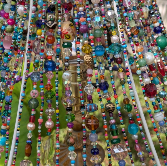 Custom ARTISAN Hand Beaded Colorful Bohemian Lampshade OOAK - Picture 12 of 17